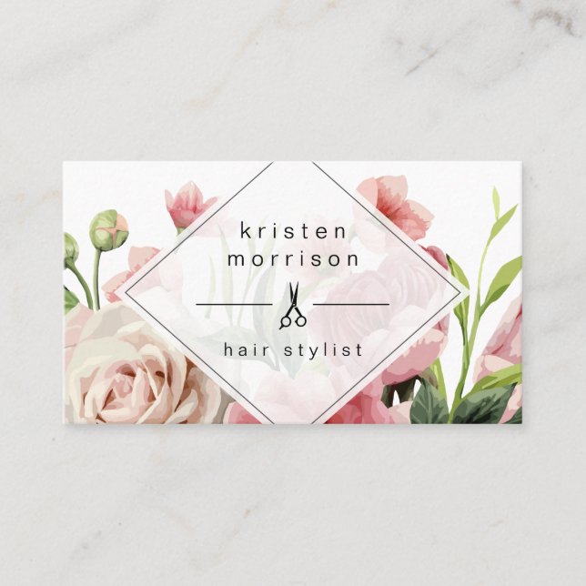 Elegante Cita Floral Moderna De Estilo Cabello (Anverso)