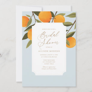 Elegante Citrus Botanical Bridal Shower Invitación