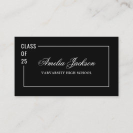 Elegante Clase Blanca Negra De 25 Tarjeta De Nombr