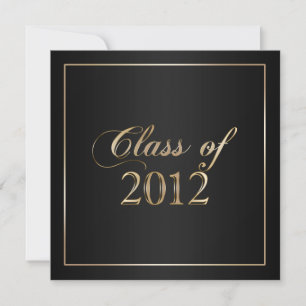 Elegante Clase Negra y Oro de 2012 Invitación