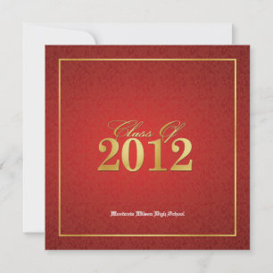 Elegante Clase Roja y Oro de Invitaciones 2012