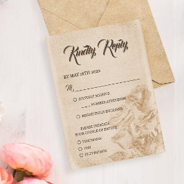 Elegante Clásica Floral Rústica Respuesta de Boda 
