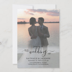Elegante clásico con invitación a la boda fotográf
