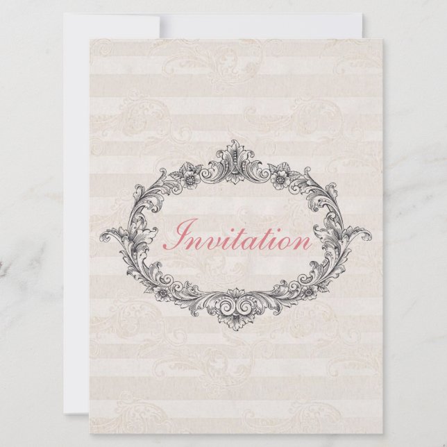 Elegante clásico de la invitación a la boda person (Anverso)