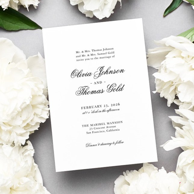 Elegante clásico de la invitación a la boda tradic (Subido por el creador)