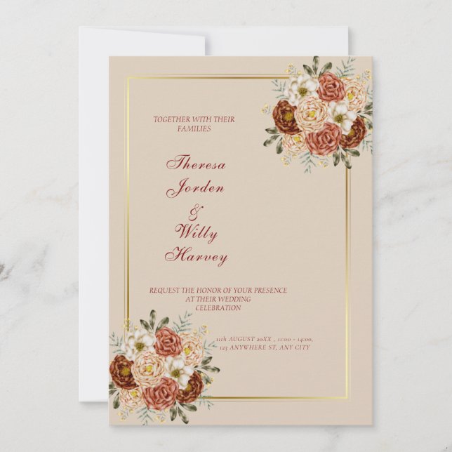 Elegante clásico de ser e invitaciones de boda mar (Anverso)