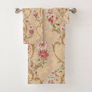 Elegante clásico floral y rococó filigrí dorado