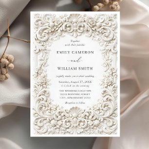 Elegante Clásico Invitación de Boda Marco Barroco