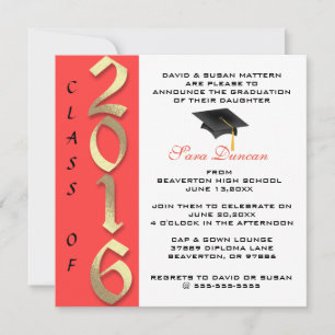 Elegante clásico lindo 2016 Invitación a graduació