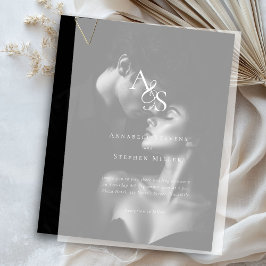 Elegante, clásico, monograma, Boda