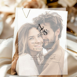 Elegante, clásico, monograma, Boda