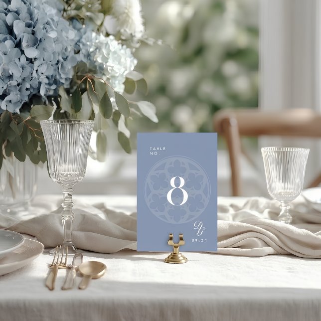 Elegante Clásico Número de Mesa Azul Cielo Catedra (Subido por el creador)