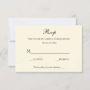 Elegante Clásico RSVP Marfil y Negro