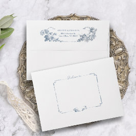 Elegante Classic Dusty Blue Floral Francesa