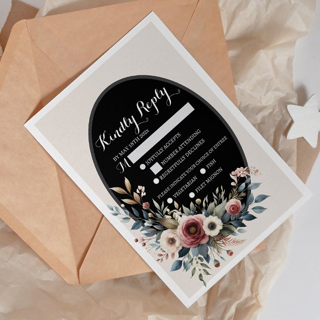 Elegante Classic Floral Rustic Boda Respuesta 4 (Subido por el creador)