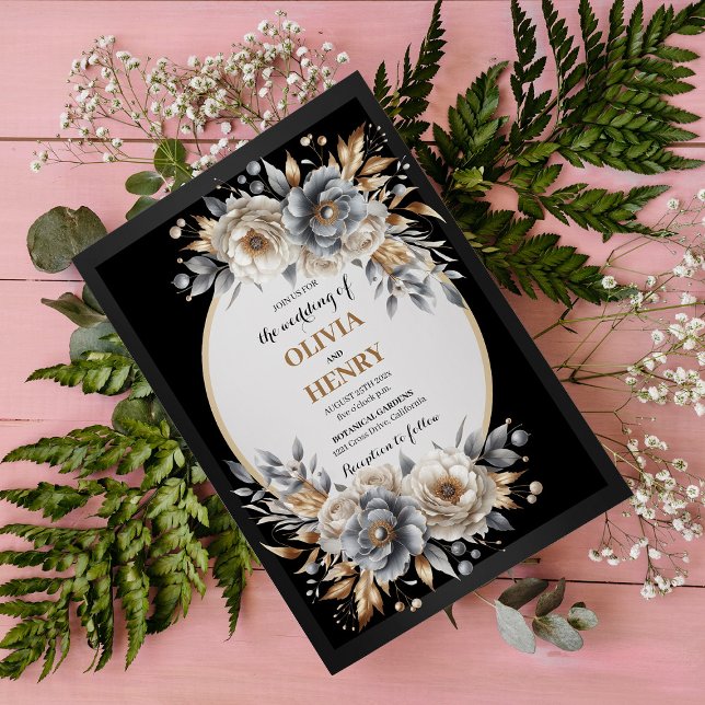 Elegante Classic Floral Rustic Wedding Invitación  (Subido por el creador)