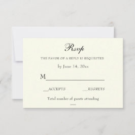 Elegante Classic Ivory Boda Classic RSVP Card