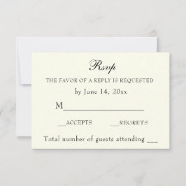 Elegante Classic Ivory Boda Classic RSVP Card