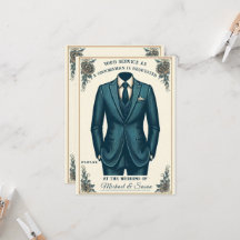 Elegante Classic Suit Groomsman Tarjeta de propues