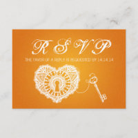Elegante Clave RSVP De Boda Para Mi Naranja Del Co