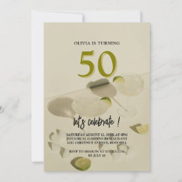 Elegante cóctel moderno invitación a los 50 años