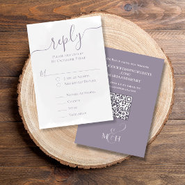 Elegante código QR Comida clásica Lavanda RSVP