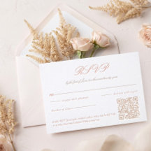 Elegante Código QR de Boda con Caligrafía de Letra
