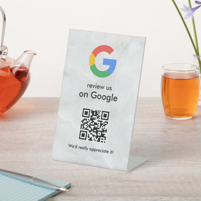 Elegante código QR de reseñas de Google en señal d (In Situ)