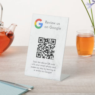 Elegante código QR de reseñas de Google en señal d