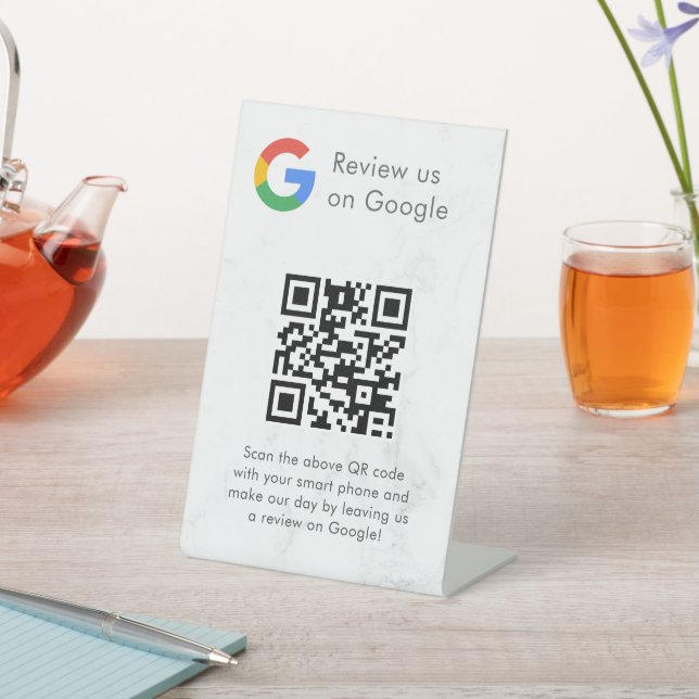 Elegante código QR de reseñas de Google en señal d (In Situ)