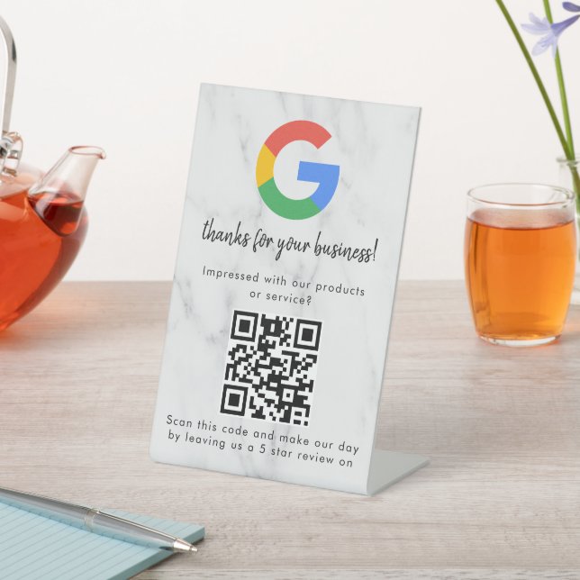 Elegante código QR de reseñas de Google en señal d (In Situ)