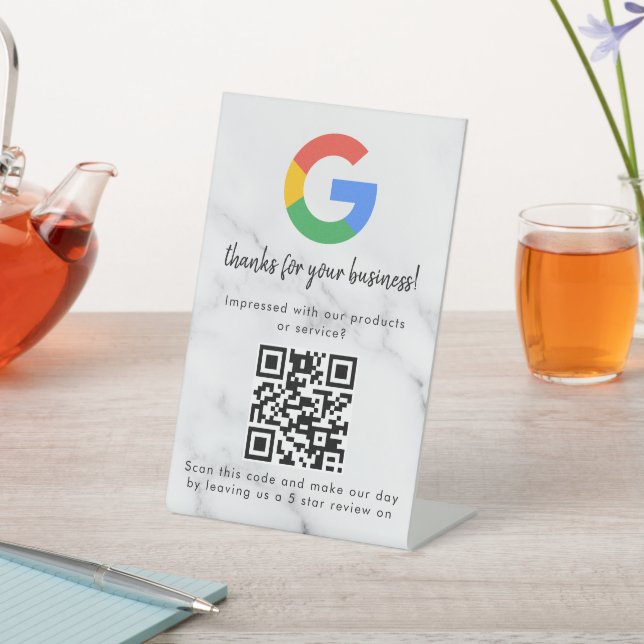 Elegante código QR de reseñas de Google en señal d (In Situ)
