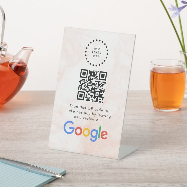 Elegante código QR de reseñas de Google en señal d (In Situ)