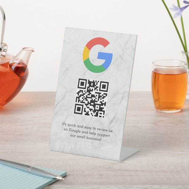 Elegante código QR de reseñas de Google en señal d (In Situ)