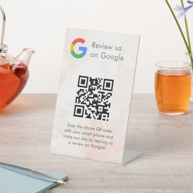 Elegante código QR de reseñas de Google en señal d (In Situ)
