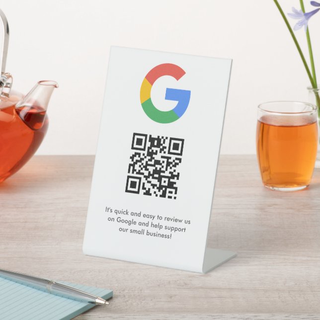 Elegante código QR de reseñas de Google en señal d (In Situ)