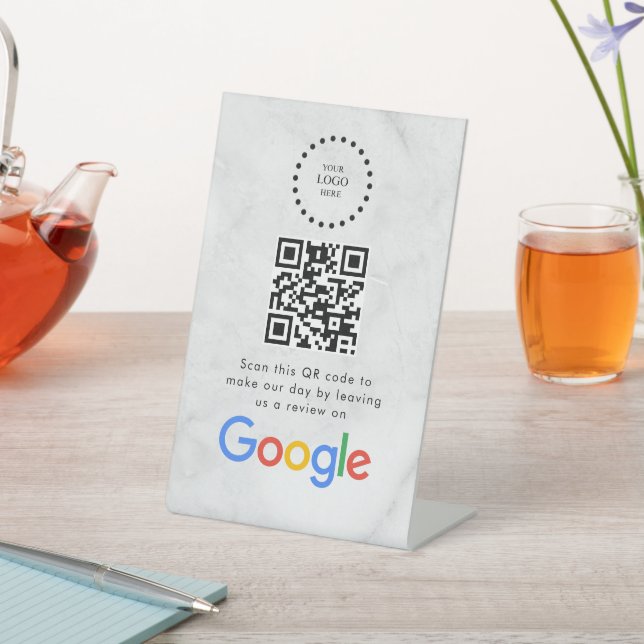 Elegante código QR de reseñas de Google en señal d (In Situ)