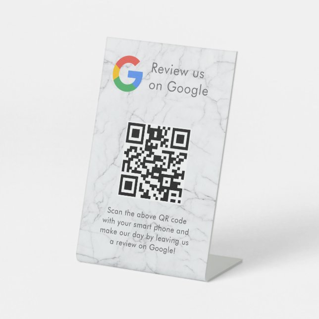 Elegante código QR de reseñas de Google en señal d (Anverso)