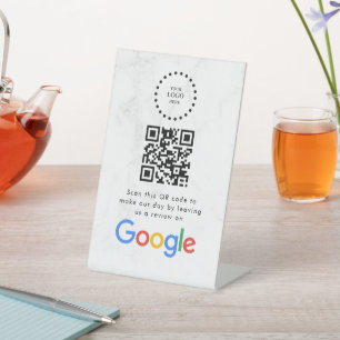 Elegante código QR de reseñas de Google en señal d