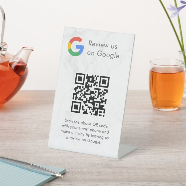 Elegante código QR de reseñas de Google en señal d (In Situ)
