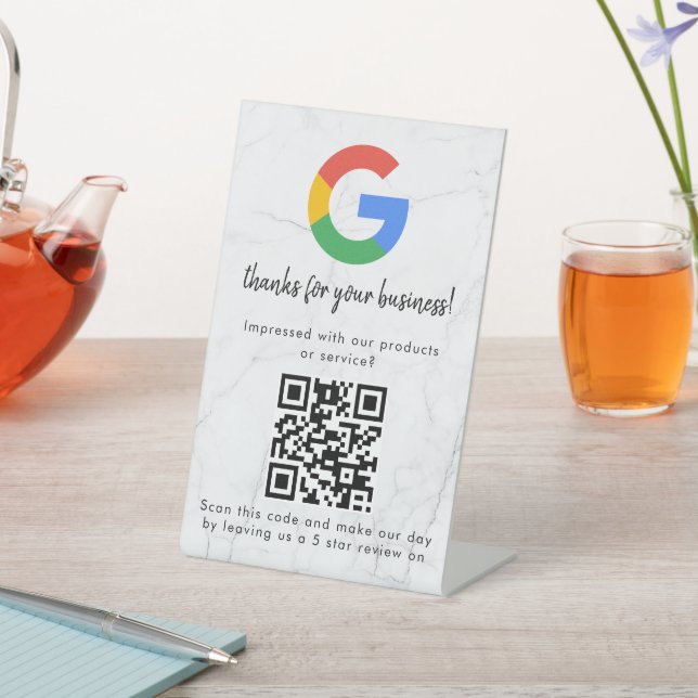 Elegante código QR de reseñas de Google en señal d (In Situ)