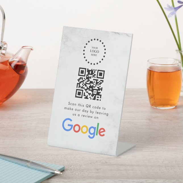Elegante código QR de reseñas de Google en señal d (In Situ)