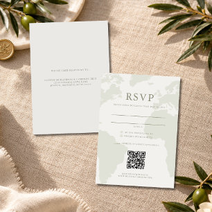 Elegante código QR de respuesta de boda de destino