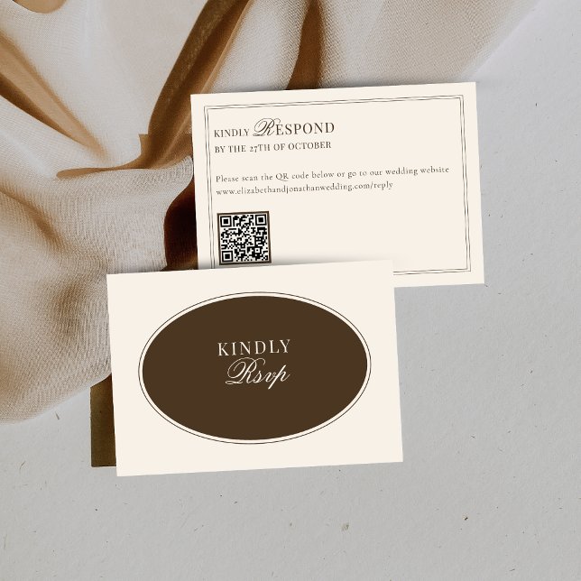 Elegante código QR de respuesta de boda de marfil  (Subido por el creador)