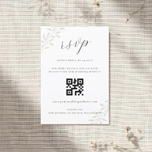 Elegante código QR de respuesta RSVP de boda con v