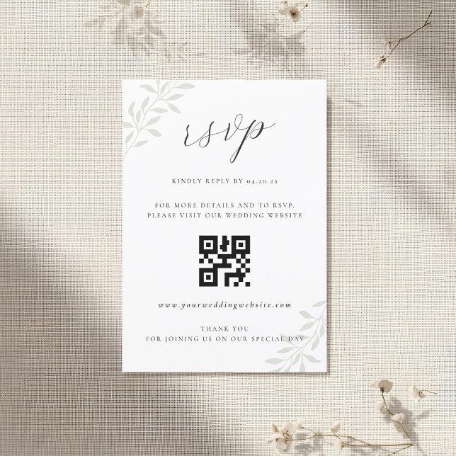 Elegante código QR de respuesta RSVP de boda con v (Subido por el creador)