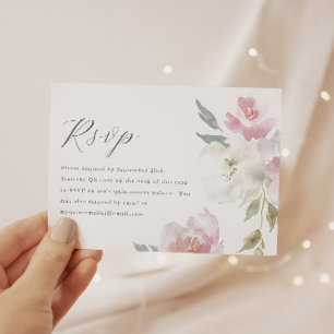 Elegante código QR floral rosa Quinceanera QR RSVP