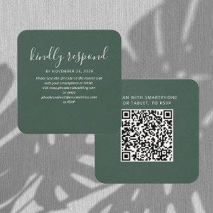 Elegante código QR RSVP y tarjeta web Boda