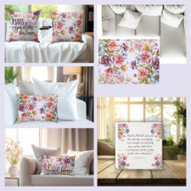 Elegante Cojín decorativo acuático floral