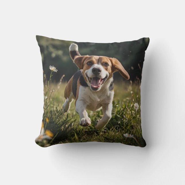 Elegante Cojín decorativo Beagle (Anverso)
